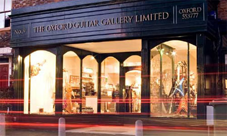 Oxford Guitar Gallery front at night